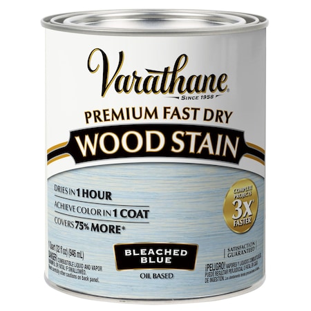 Varathane Premium Fast Dry Wood Stain, Bleached Blue, 1 Qt 297425